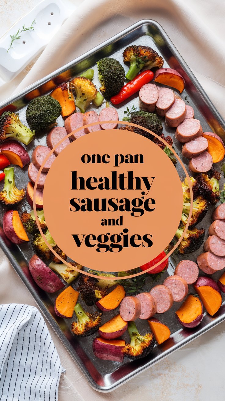 one pan healthy sausage and veggies