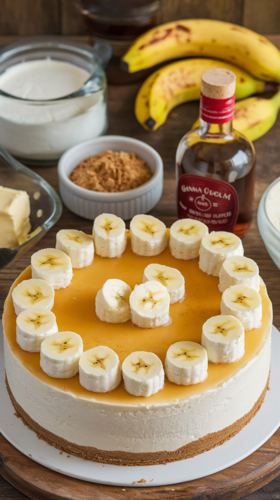 Ingredients for Bananas Foster Cheesecake