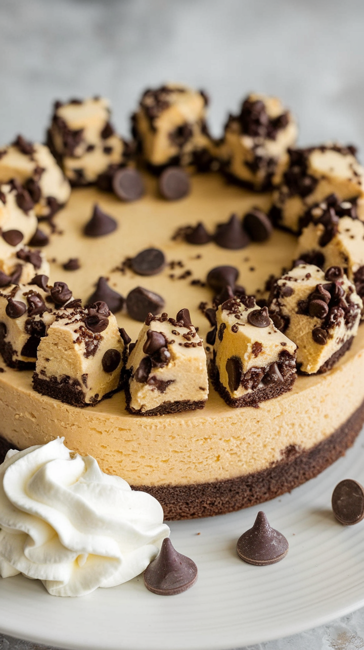 Brownie Bottom Cookie Dough Cheesecake