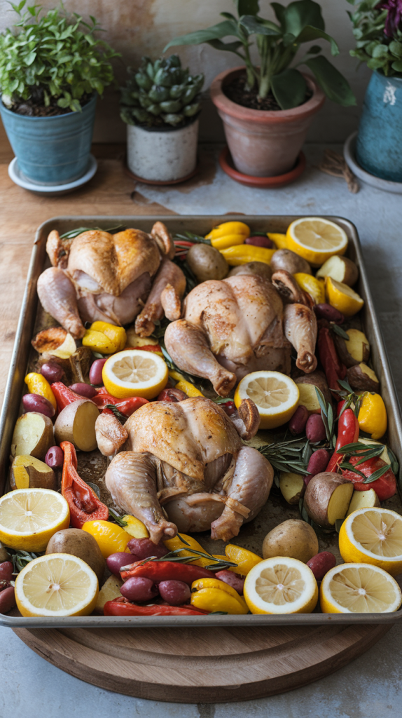 mediterranean chicken sheet pan recipes ingredients