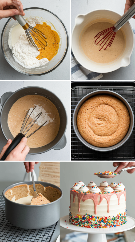 Step by Step To Make The Cake