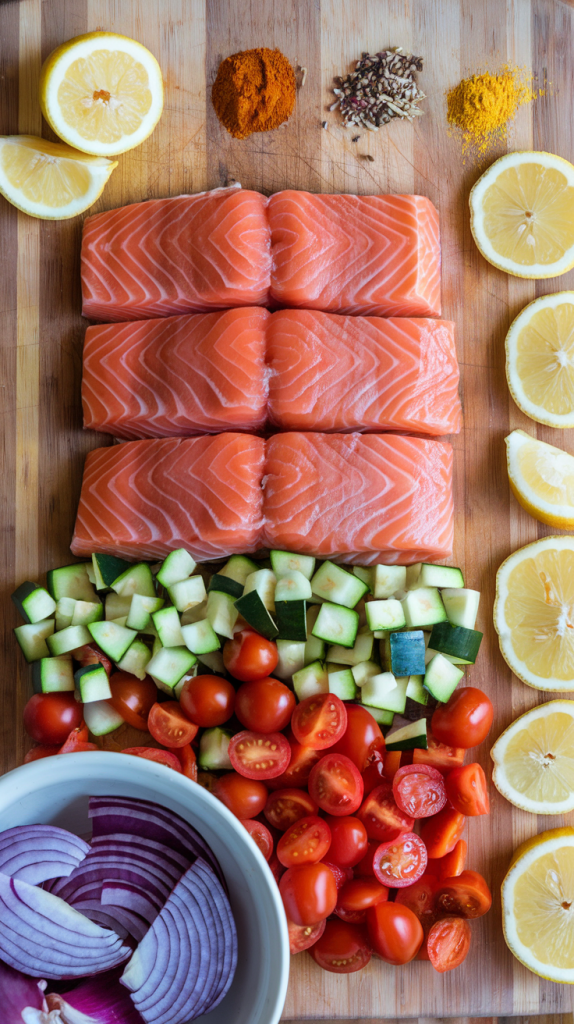 sheet pan salmon recipes baked ingredients