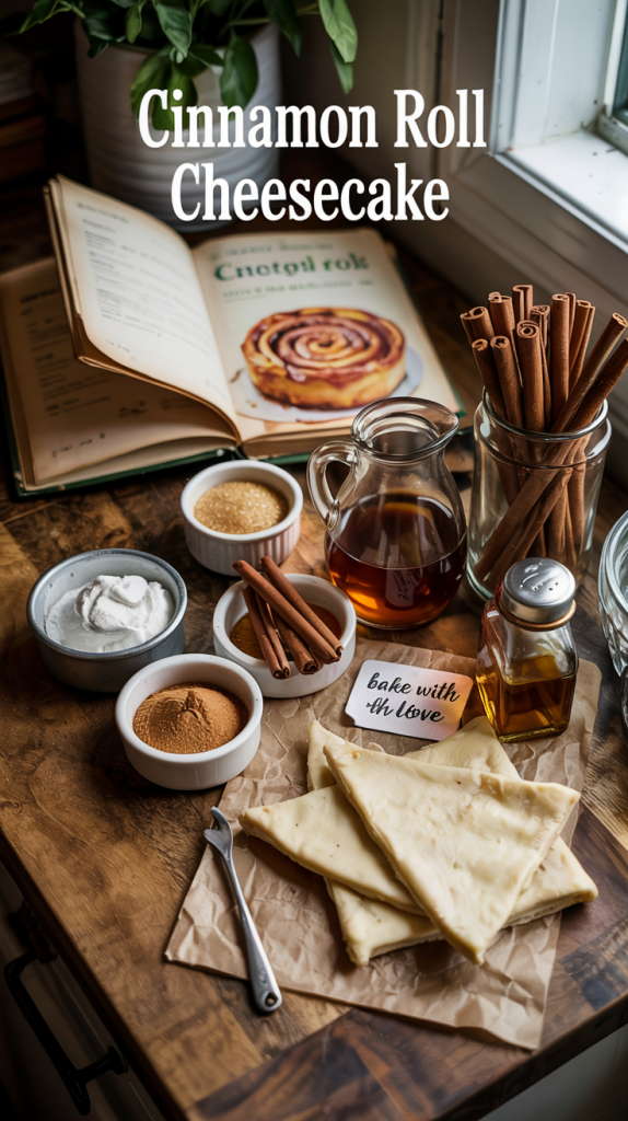 Preparation Steps Of Cinnamon Roll Cheesecake