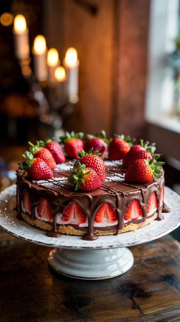 Chocolate Covered Strawberry Cheesecake