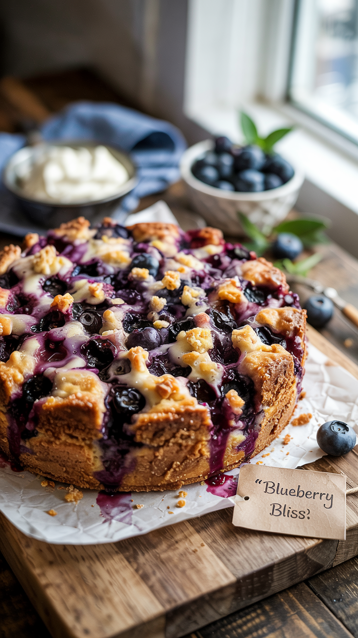 Blueberry Coffee Cake with Cream Cheese