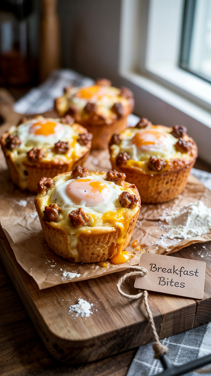 Sausage egg cheese muffins with flour