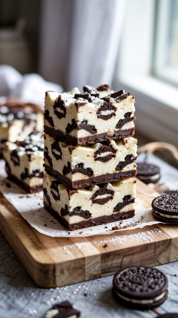 Cookies and Cream Cheesecake Bars