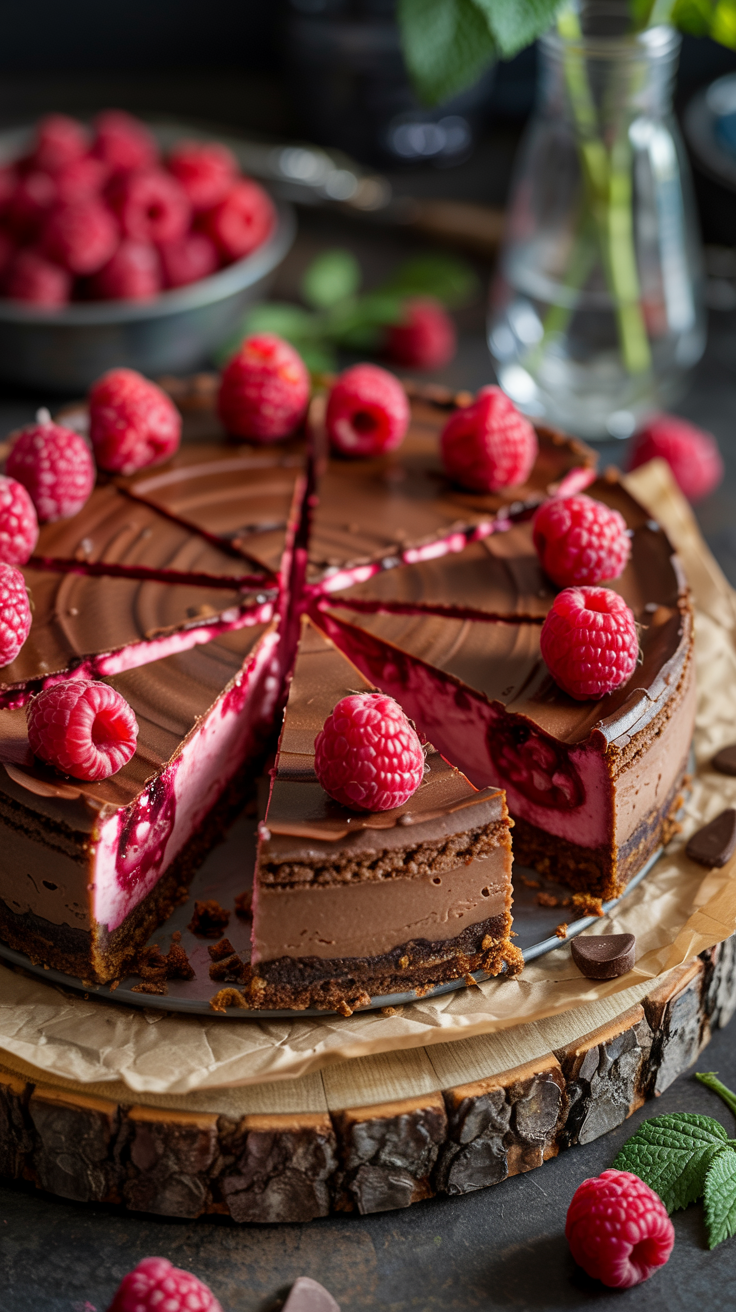Chocolate Raspberry Cheesecake