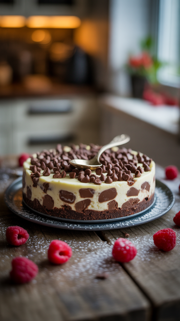 No-Bake Chocolate Chip Cheesecake: A Chilled Dream in Every Bite