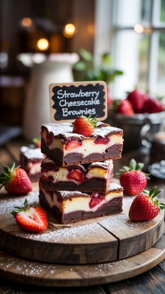 Strawberry Cheesecake Brownies