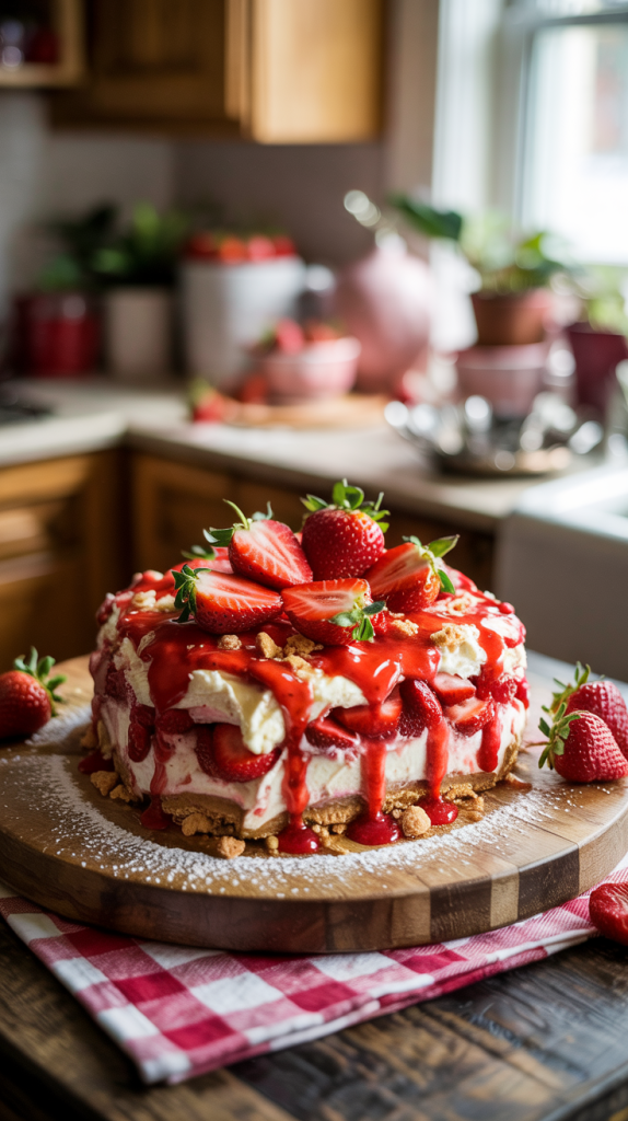 Strawberry cheese cake dump cake: A Sweet Shortcut to Dessert Bliss