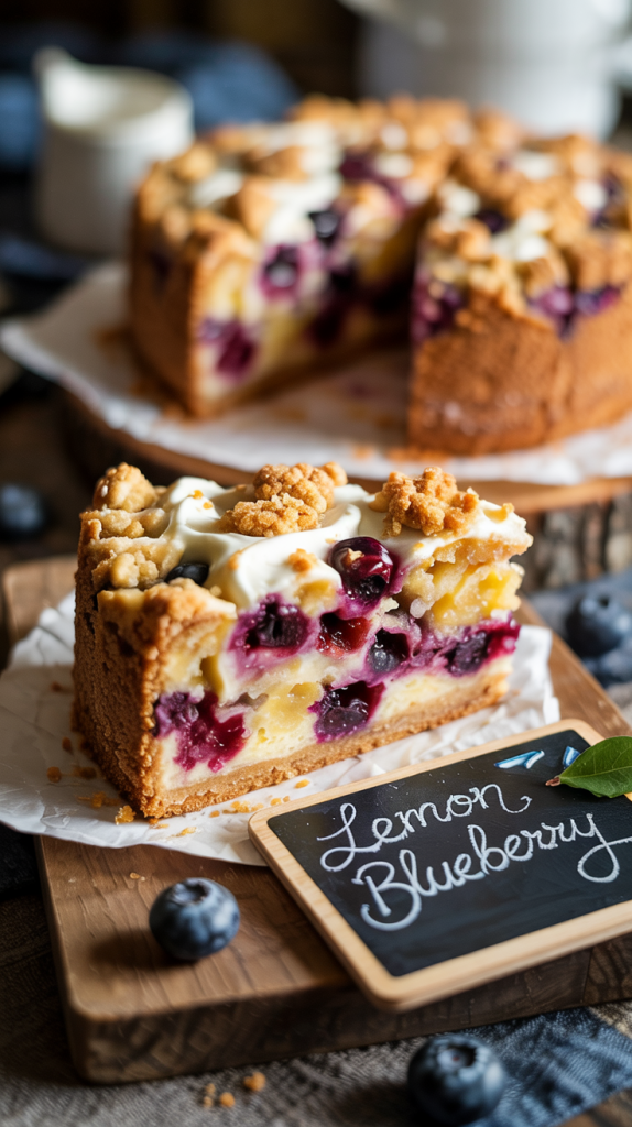 Lemon Blueberry Cream Cheese Coffee Cake