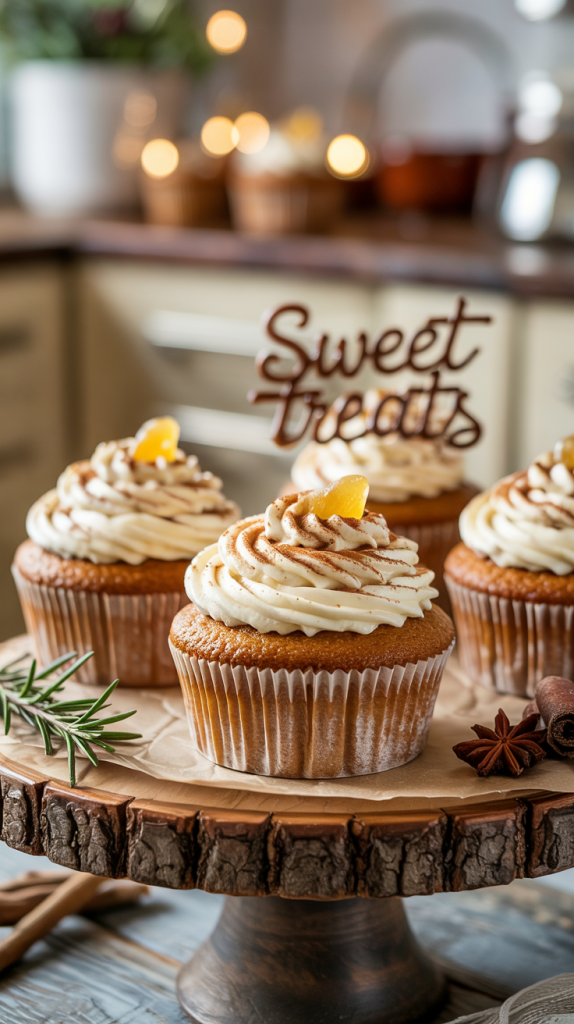 Gingerbread Cupcakes with Cream Cheese Frosting