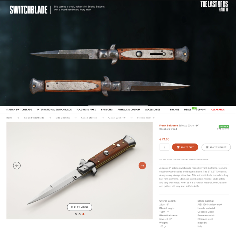 How Big is Ellie'S Knife?
