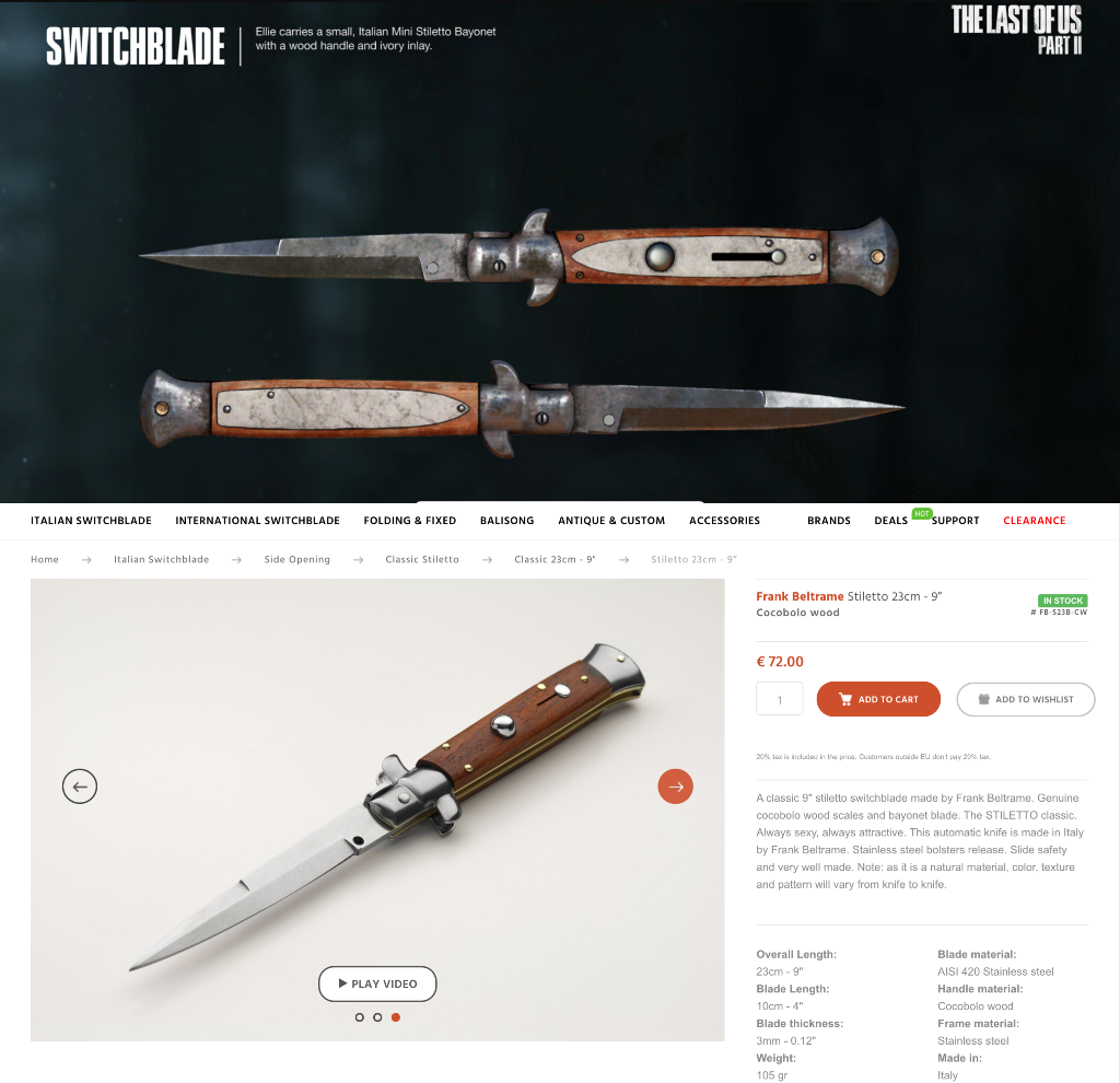 How Big is Ellie'S Knife?