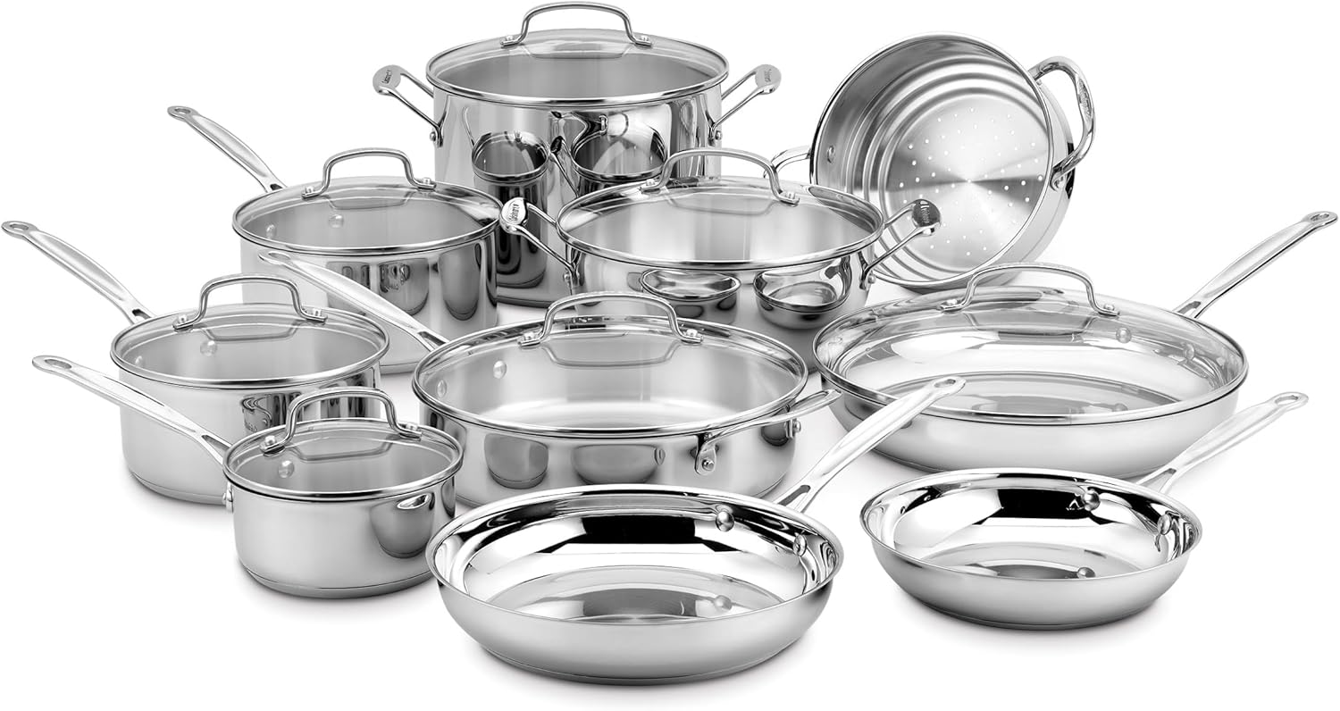 Cuisinart 17-Piece Stainless Steel Cookware Set, Chef's Classic Collec