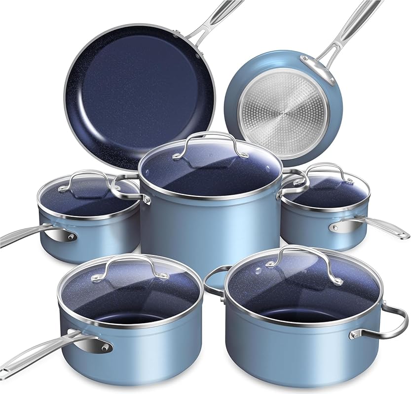 Nuwave Diamond-Infused Ceramic Nonstick Cookware Set, PFAS Free, Induc